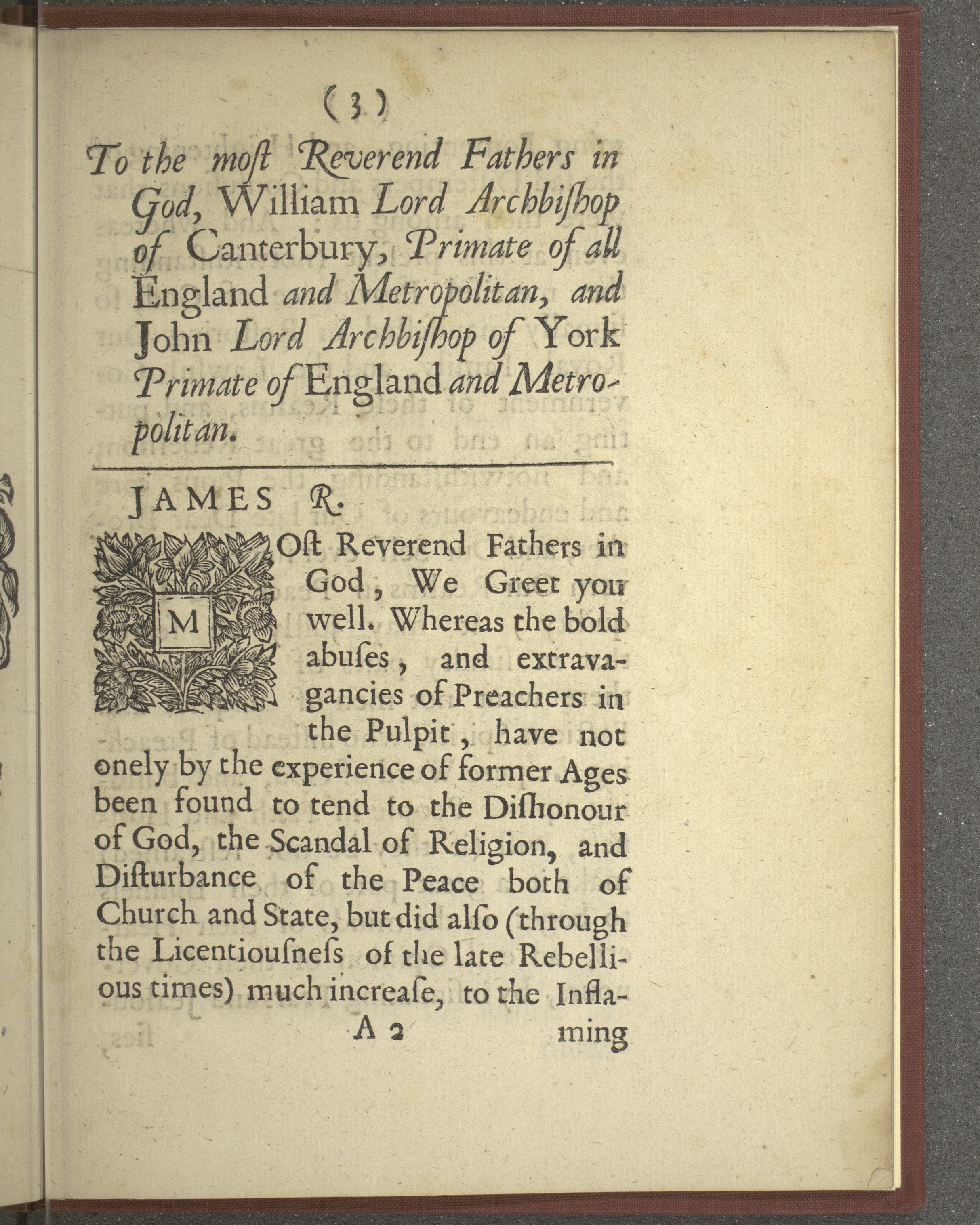 Summary: An address to the Archbishop of Canterbury by James II.