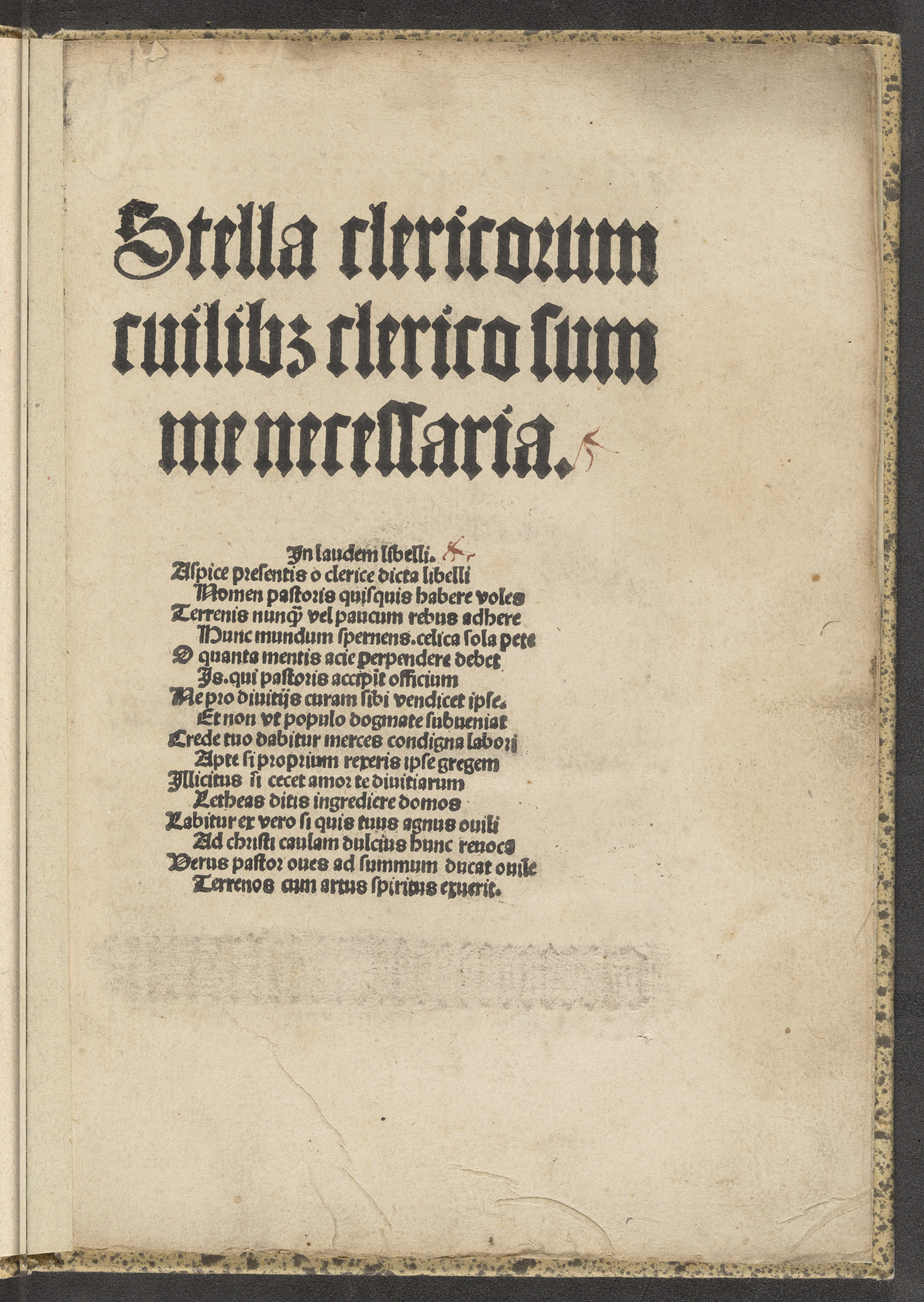 Summary: &quot;Star of the Clergy&quot; is an anonymous handbook on pastoral care. This manual was widely printed and copied. Lotter, the Leipzig printer who produced this edition, also published Luther&#039;s first work.