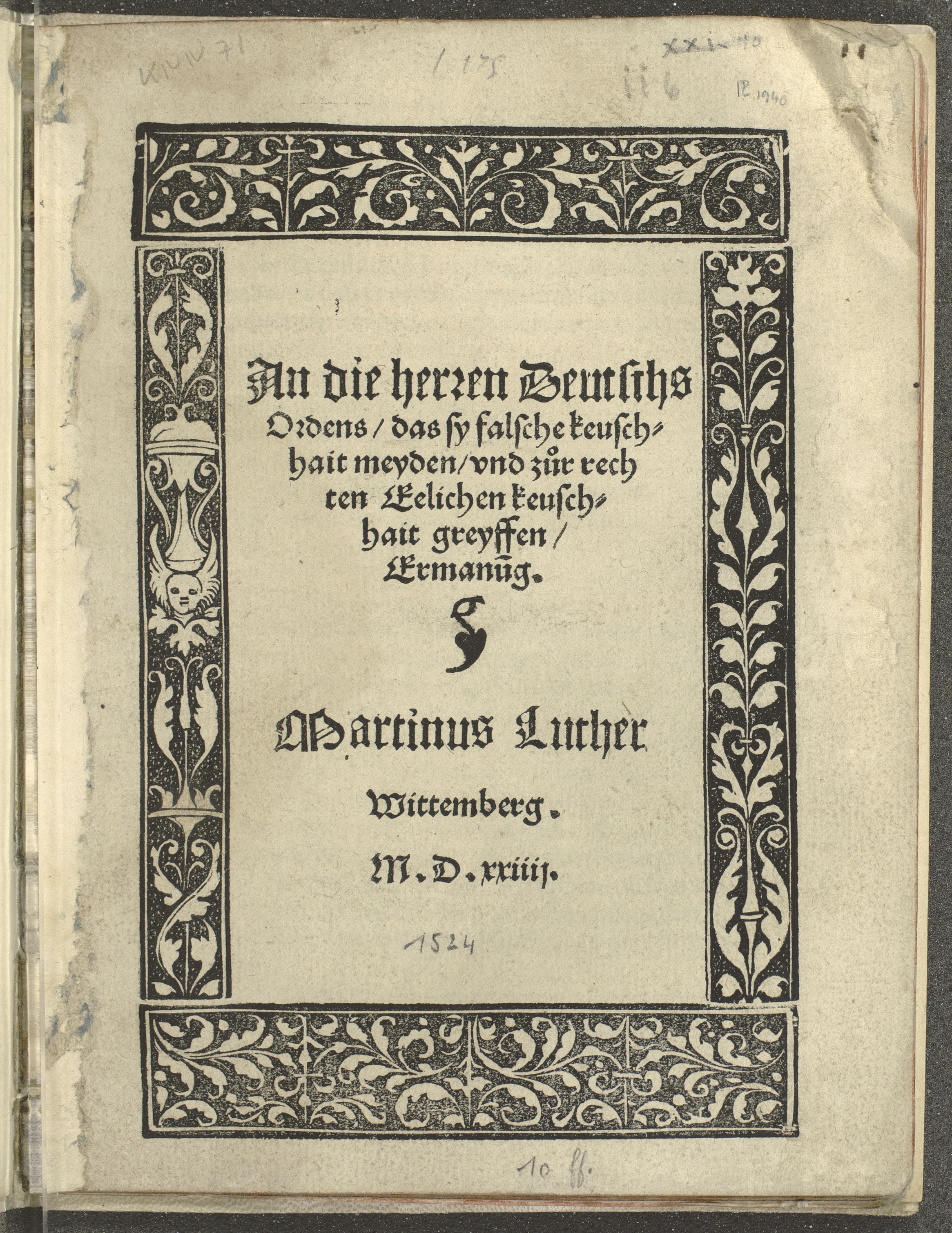 Summary: In 1523, Albert of Brandenburg-Ansbach, Grand Master of the Teutonic Knights formerly embraced Lutheranism and secularized the lands of the order in Prussia. Luther was named as his court preacher, and was one of Duke Albert&#039;s most trusted advisors. This is a letter to the members of the order, advising them to reject their vows of celibacy and marry.