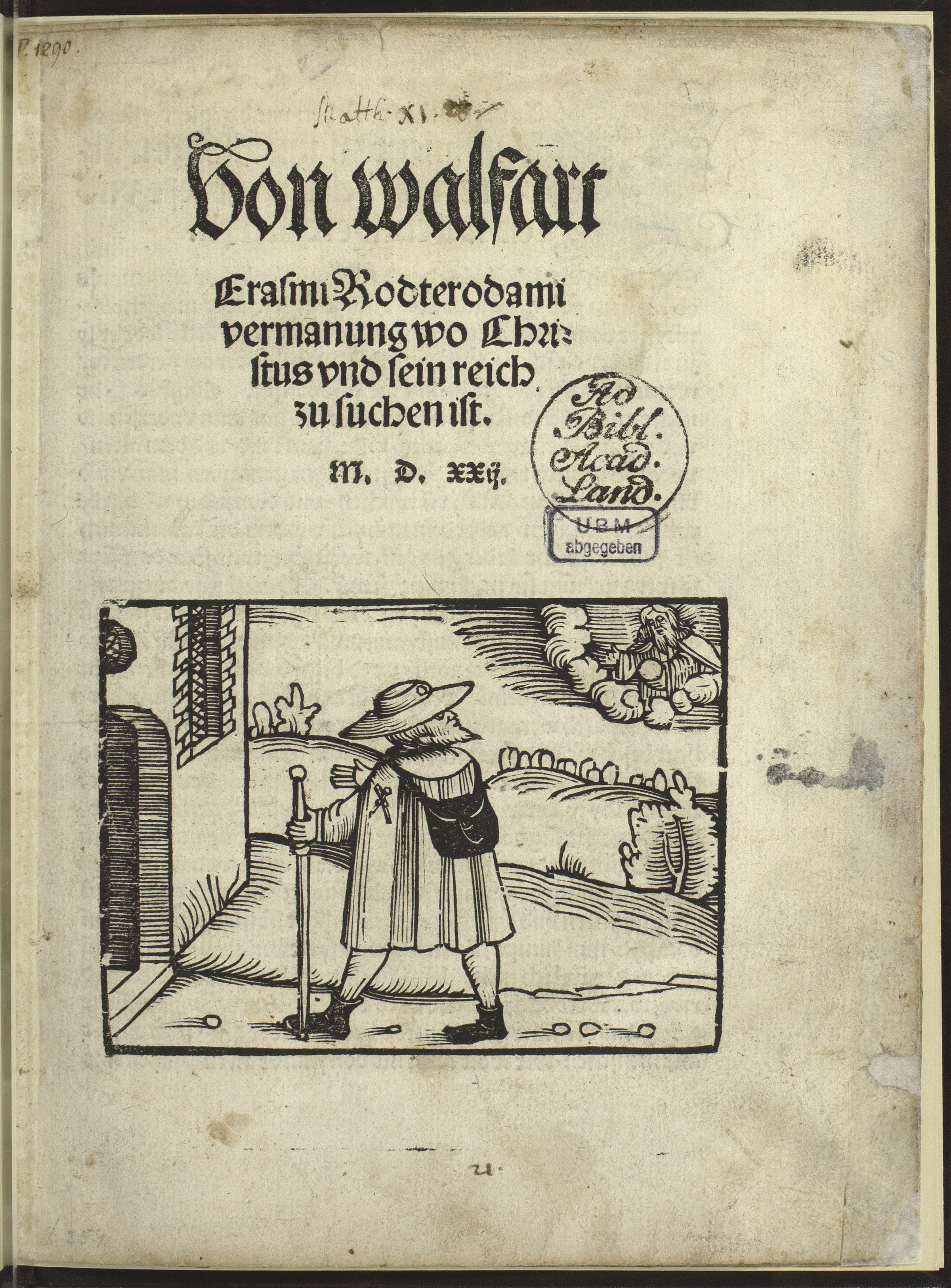Summary: Interpretive pamphlet by Erasmus on the true nature of pilgrimage, as espoused by Jesus in Matthew XI, 28. Erasmus says that true pilgrimage is undertaken with spiritual, and not with physical feet, and, that Jesus receives all sincere pilgrims equally, whether they be clergy or lay, rich or poor, etc.