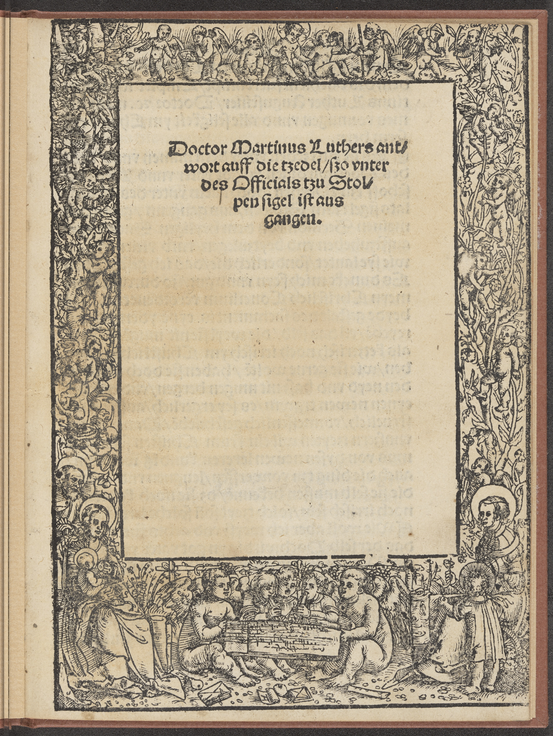 Summary: The first of five printings in 1520 of an answer to an attack on Luther issued under the seal and authority of Albert, Archbishop of Mainz.