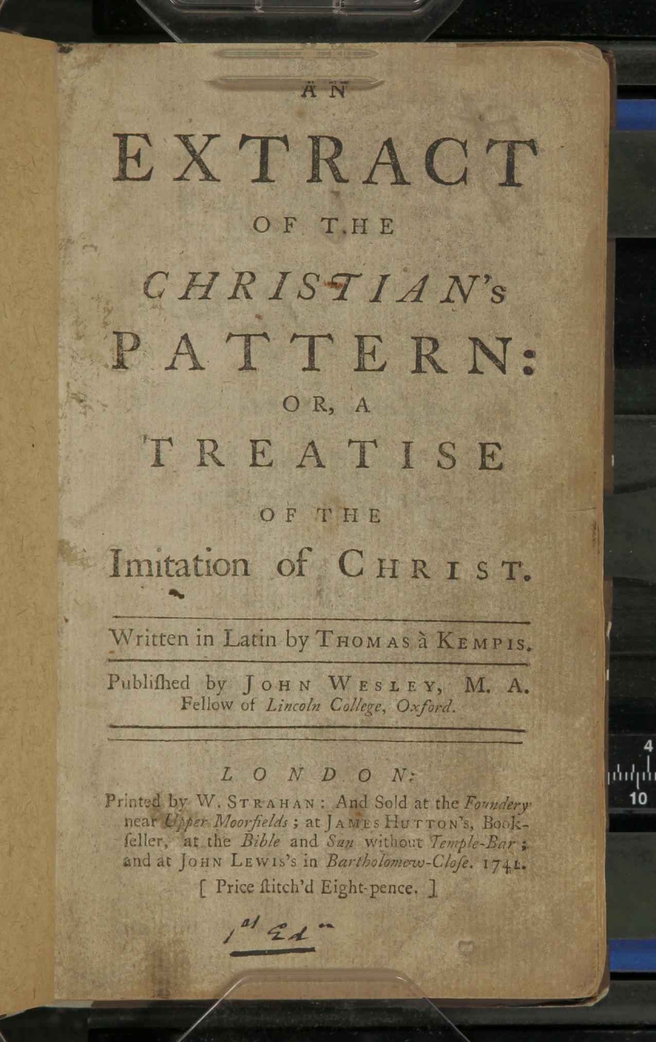 Summary: An abridged translation of the Imitatio Christi, originally published by Wesley in 1735.