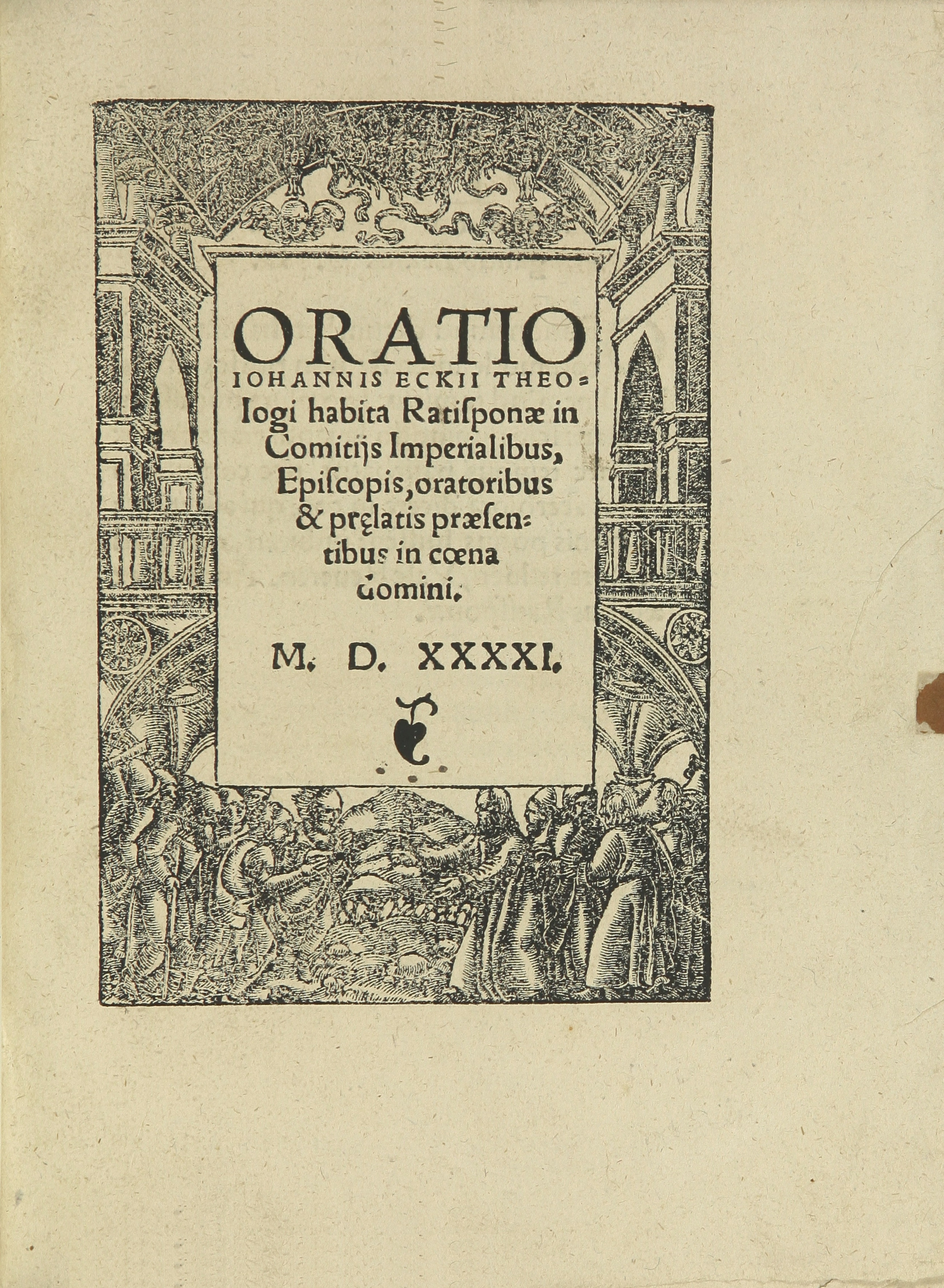 Summary: This is the first printing of Eck&#039;s speech to the Diet of Regensburg on April 5, 1541, defining the Catholic understanding of the Lord&#039;s Supper. The Diet of Regensburg proved to be Eck&#039;s last appearance as a major theological political leader, for his health declined and he could no longer bear the weight of these grueling encounters.