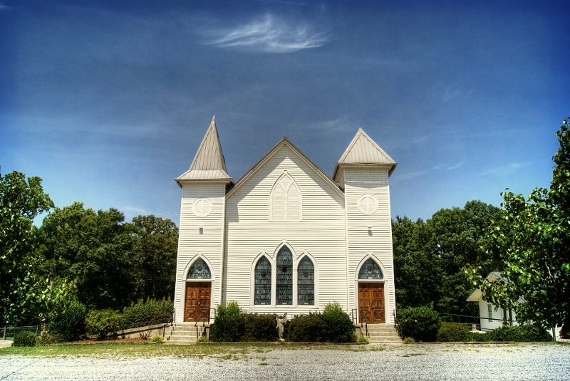 A 3D rendering of the Liberty Methodist Church building.