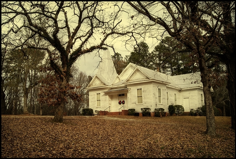 A 3D rendering of the Powelton Baptist Church building.