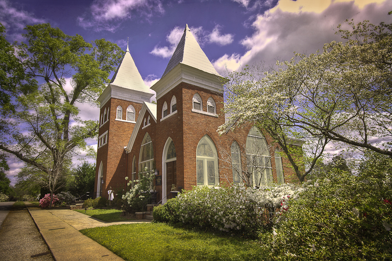 A 3D rendering of the First Presbyterian of Union Point building.