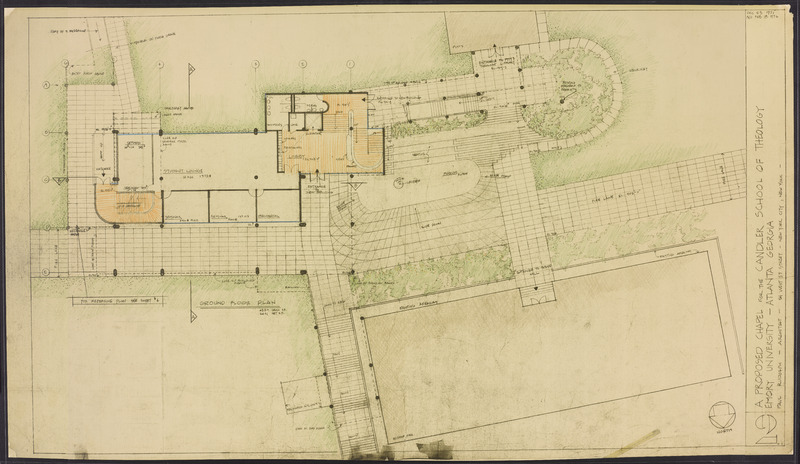 An architectural plan of the ground floor of Cannon Chapel.