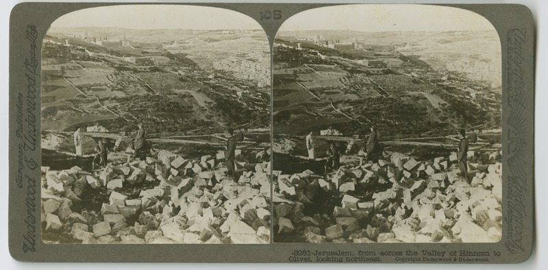 A view of Jerusalem, Mount Zion, and the Mount of Olives from the hill where Judas Iscariot supposedly made the deal to betray Jesus, the &quot;Hill of Evil Counsel.&quot;