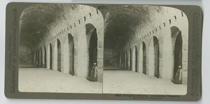 A view of &quot;Solomon&#039;s Stables&quot;, a vaulted space beneath the Temple Mount. Today, it has been refurbished as the El-Marwani Mosque.