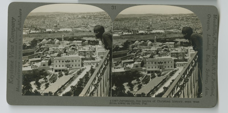 A view of Jerusalem from the Mount of Olives, showing the Dome of the Rock (Qubbat al-Ṣakhrah) in the background.