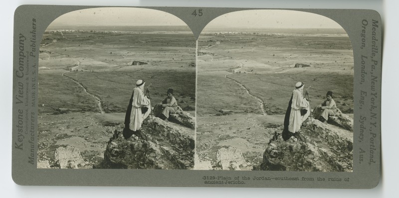 A view across the northern edge of the Dead Sea towards the ruins of the ancient city of Jericho.