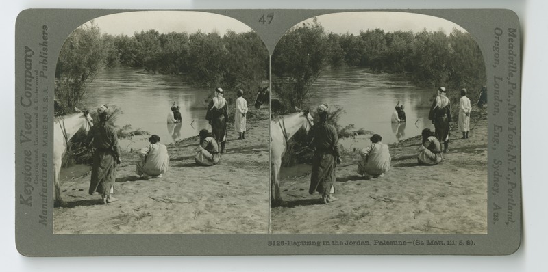 A baptism in the River Jordan.