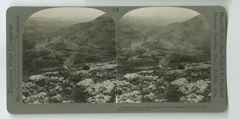 Mount Gerizim as seen from the side of Mount Ebal in the Samaria region.