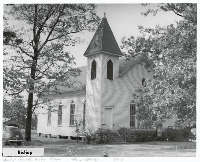 A photograph of the Bishop Methodist Episcopal Church building.