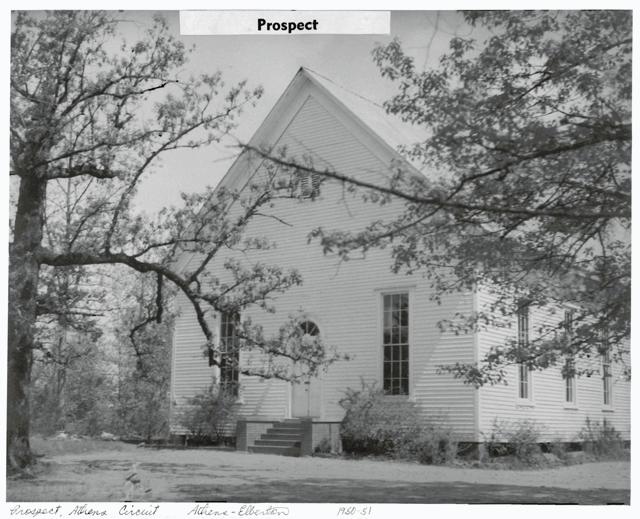 A photograph of the Prospect Church building.
