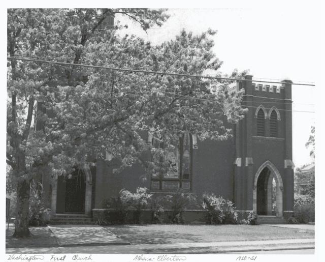 A photograph of the First Methodist Church of Washington, GA.