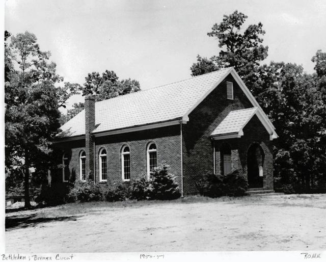 A photograph of the Bethlehem Methodist Church building in the Bremer Charge.