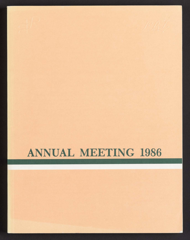The program of the joint annual meeting of the American Academy of Religion and the Society of Biblical Literature, with the American Schools of Oriental Research, held at the Atlanta Marriott Marquis and the Atlanta Hilton and Towers in Atlanta, Georgia, from November 22-25, 1986.