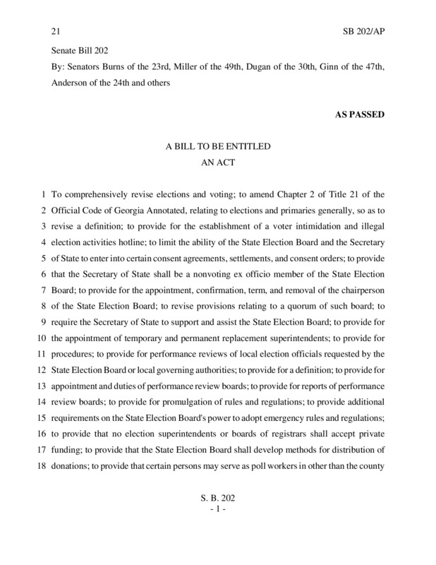 A BILL to be entitled an Act to amend Chapter 2 of Title 21 of the Official Code of Georgia Annotated, relating to elections and primaries generally, so as to provide that persons or entities that mail absentee ballot applications shall mail such applications only to eligible registered electors who have not already requested, been issued, or voted an absentee ballot; to require certain comparisons to remove improper names from mail distribution lists; to provide for sanctions for violations; to provide for related matters; to repeal conflicting laws; and for other purposes.